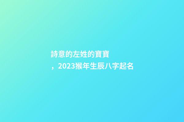 詩意的左姓的寶寶，2023猴年生辰八字起名
